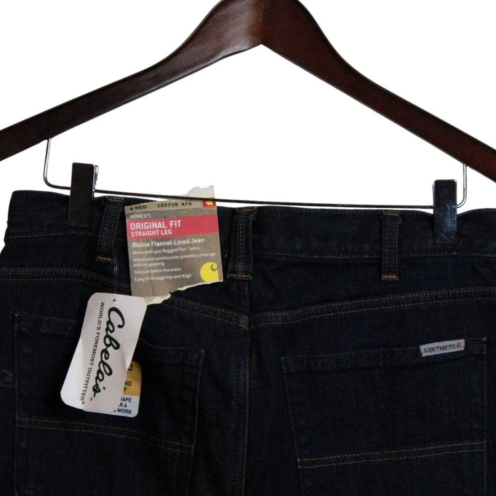 CARHARTT Jeans Blaine Flannel‎ Original Straight Leg Rugged Flex 8 REG - Picture 3 of 4
